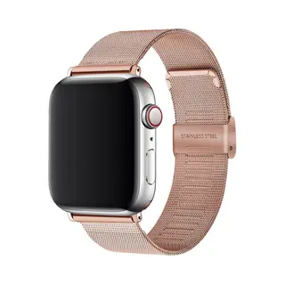 By Qubix Milanese Loop Bandje - Champagne Goud - Geschikt Voor Apple Watch 38 Mm - 40 Mm - 41 Mm - 42 Mm - Compatible Apple Watch Bandje - Smartwatch