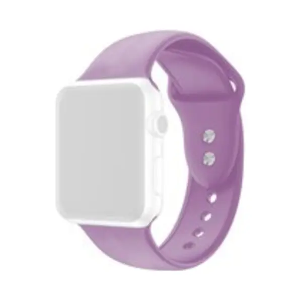 By Qubix Siliconen Sportbandje - Lichtpaars - Dubbele Druksluiting - Geschikt Voor Apple Watch 38 Mm - 40 Mm - 41 Mm - 42 Mm - Compatible Apple Watch thumbnail