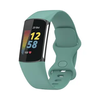 By Qubix - Geschikt Voor Fitbit Charge 5 - Fitbit Charge 6 Sportbandje Met Dubbele Lus - Dennenboom Groen - Maat, S - Horlogeband - Smartwatchbandje