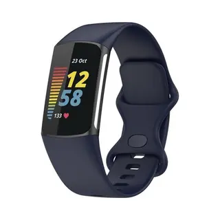 By Qubix - Geschikt Voor Fitbit Charge 5 - Fitbit Charge 6 Sportbandje Met Dubbele Lus - Donkerblauw - Maat, L - Horlogeband - Smartwatchbandje