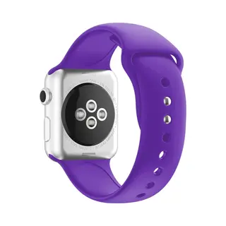 By Qubix Siliconen Sportbandje - Violet - Dubbele Druksluiting - Geschikt Voor Apple Watch 38 Mm - 40 Mm - 41 Mm - 42 Mm - Compatible Apple Watch