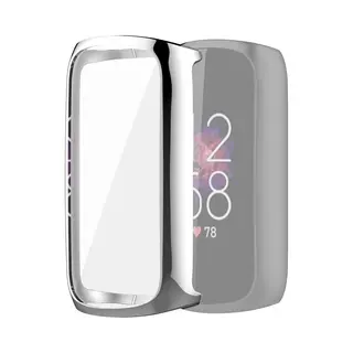By Qubix - Geschikt Voor Fitbit Luxe - Tpu Case (volledig Beschermd) - Zilver