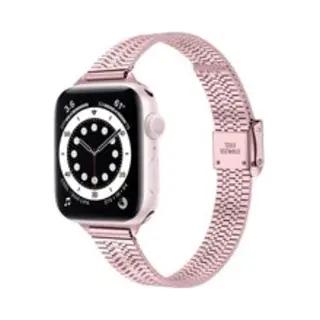 By Qubix Stainless Steel Slim Fit Bandje - Rosé Pink - Geschikt Voor Apple Watch 38 Mm - 40 Mm - 41 Mm - 42 Mm - Compatible Apple Watch Bandje -