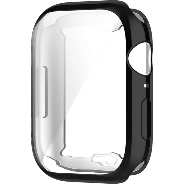 By Qubix Siliconen Case (volledig Beschermd) 45 Mm - Zwart - Geschikt Voor Apple Watch 45 Mm Hoesje - Screenprotector - Bescherming IWatch - Bescherm thumbnail