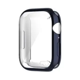 By Qubix Siliconen Case (volledig Beschermd) 45 Mm - Donkerblauw - Geschikt Voor Apple Watch 45 Mm Hoesje - Screenprotector - Bescherming IWatch -