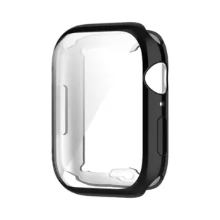 By Qubix Siliconen Case (volledig Beschermd) 41mm - Zwart - Geschikt Voor Apple Watch 41mm Hoesje - Screenprotector - Bescherming IWatch - Bescherm