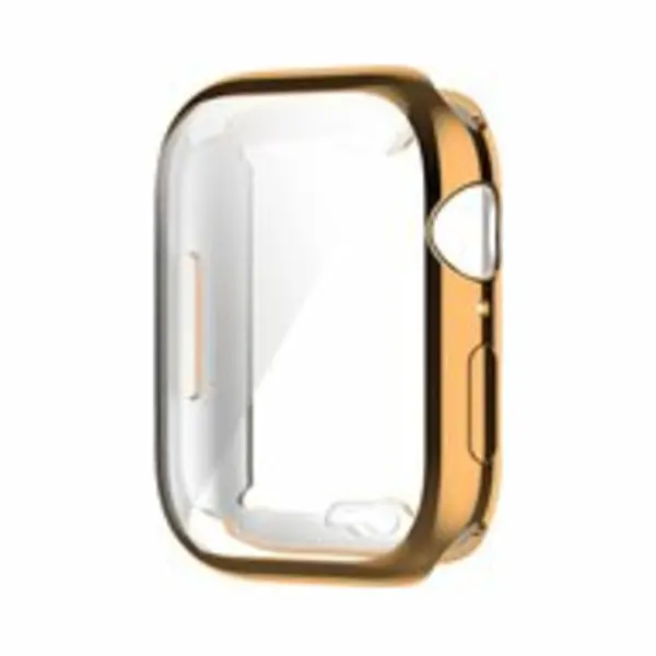By Qubix Siliconen Case (volledig Beschermd) 41mm - Champagne Goud - Geschikt Voor Apple Watch 41mm Hoesje - Screenprotector - Bescherming IWatch - thumbnail