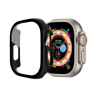 By Qubix Apple Watch Ultra Case - Zwart - Geschikt Voor Apple Watch 49 Mm Hoesje - Screenprotector - Bescherming IWatch - Bescherm Hoesje