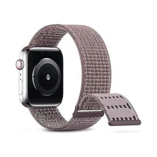 By Qubix Geschikt Voor Apple Watch Nylon Sport Loop Bandje - Paars - Extra Sterke Klittenbandsluiting - Geschikt Voor Apple Watch 38 Mm - 40 Mm - 41