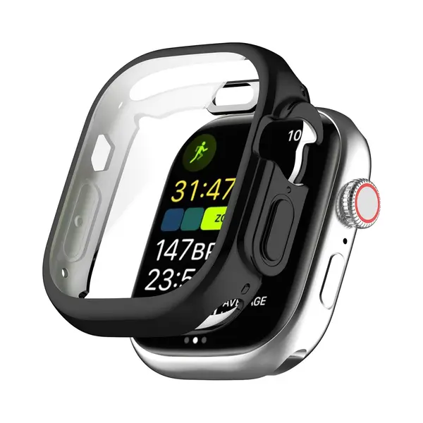 By Qubix Apple Watch Ultra Tpu Case - Volledig Beschermd - Zwart - Geschikt Voor Apple Watch 49 Mm Hoesje - Screenprotector - Bescherming IWatch - thumbnail