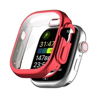 By Qubix Apple Watch Ultra Tpu Case - Volledig Beschermd - Rood - Geschikt Voor Apple Watch 49 Mm (Ultra) Hoesje - Screenprotector - Bescherming