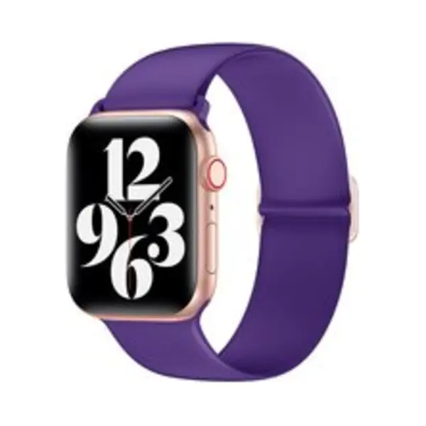 By Qubix Elastische Solo Loop Bandje - Paars - Geschikt Voor Apple Watch 44 Mm - 45 Mm - 46 Mm - 49 Mm (Ultra 1, 2 En 3) - Compatible Apple Watch thumbnail
