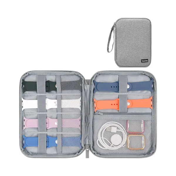 By Qubix Organizer Smartwatch Bandjes & Accessoires - Large - Grijs thumbnail