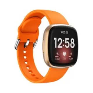 By Qubix Geschikt Voor Fitbit Versa 3 - Fitbit Versa 4 - Fitbit Sense 1 - Fitbit Sense 2 - Siliconen Bandje - Oranje Smartwatchbandje Bandje Armband