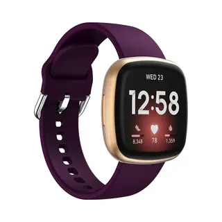 By Qubix Geschikt Voor Fitbit Versa 3 - Fitbit Versa 4 - Fitbit Sense 1 - Fitbit Sense 2 - Siliconen Bandje - Paars Smartwatchbandje Bandje Armband