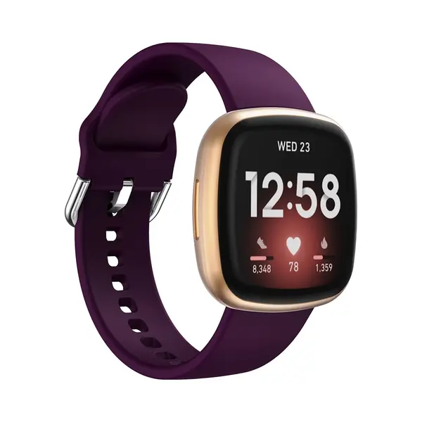 By Qubix Geschikt Voor Fitbit Versa 3 - Fitbit Versa 4 - Fitbit Sense 1 - Fitbit Sense 2 - Siliconen Bandje - Paars Smartwatchbandje Bandje Armband thumbnail