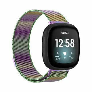 By Qubix Geschikt Voor Fitbit Versa 3 - Fitbit Versa 4 - Fitbit Sense 1 - Fitbit Sense 2 Milanese Bandje - Large - Multicolor Smartwatchbandje Bandje