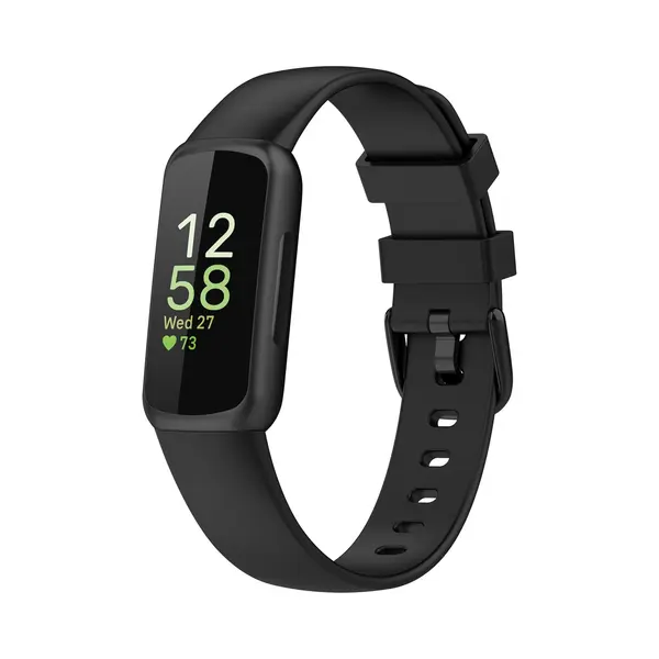 By Qubix - Geschikt Voor Fitbit Inspire 3 - Sportbandje Met Gesp - Maat, Large - Zwart thumbnail