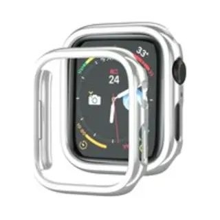 By Qubix Hard Case 45 Mm (open Front) - Zilver (glans) - Geschikt Voor Apple Watch 45 Mm Hoesje - Screenprotector - Bescherming IWatch - Bescherm