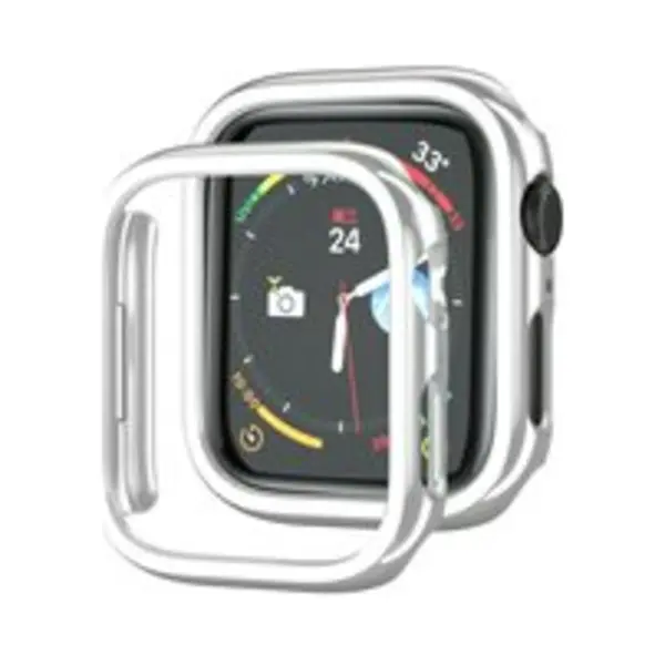 By Qubix Hard Case 45 Mm (open Front) - Zilver (glans) - Geschikt Voor Apple Watch 45 Mm Hoesje - Screenprotector - Bescherming IWatch - Bescherm thumbnail
