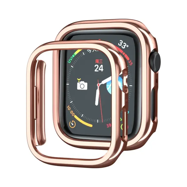 By Qubix Hard Case 41mm (open Front) - Rosé Goud (glans) - Geschikt Voor Apple Watch 41mm Hoesje - Screenprotector - Bescherming IWatch - Bescherm thumbnail
