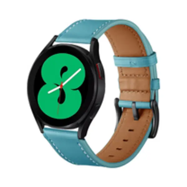 By Qubix - Smartwatch Bandje 20mm - Lederen Bandje - Blauw - Geschikt Voor Garmin Vivoactive 6 - Vivoactive 5 - Vivoactive 3 - Geschikt Voor Garmin thumbnail