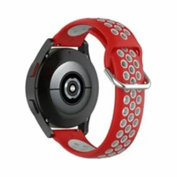 By Qubix - Smartwatch Bandje 20mm - Siliconen Sportbandje Met Gesp - Rood + Grijs - Geschikt Voor Garmin Vivoactive 6 - Vivoactive 5 - Vivoactive 3 - thumbnail