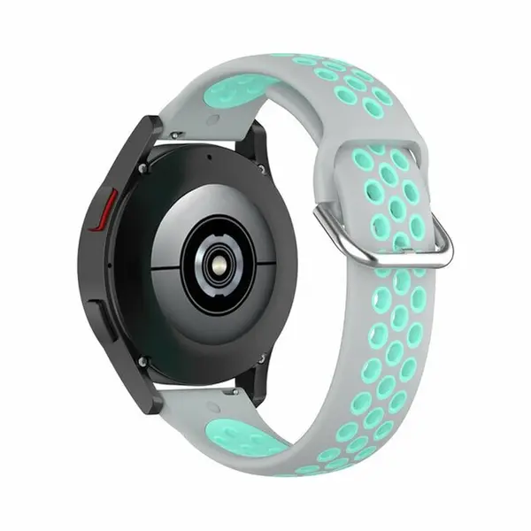 By Qubix - Smartwatch Bandje 20mm - Siliconen Sportbandje Met Gesp - Grijs + Turquoise - Geschikt Voor Garmin Vivoactive 6 - Vivoactive 5 - Vivoactive thumbnail