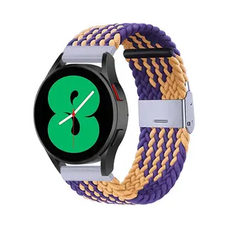 By Qubix - Smartwatch Bandje 20mm - Braided Nylon Bandje - Oker - Paars - Geschikt Voor Garmin Vivoactive 6 - Vivoactive 5 - Vivoactive 3 - Geschikt