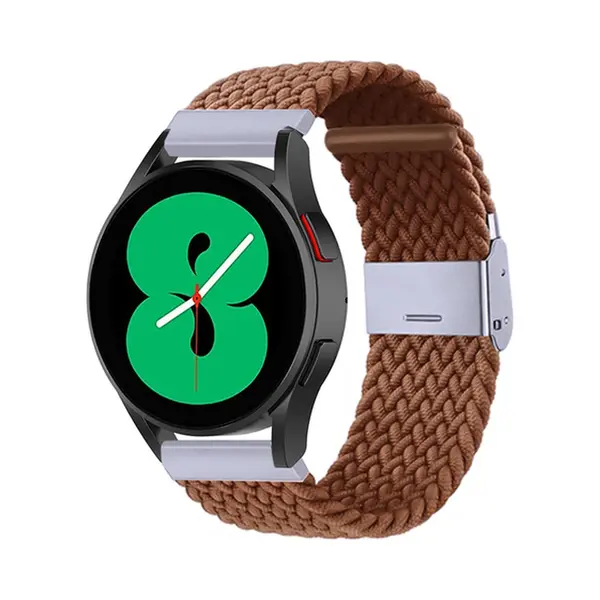 By Qubix - Smartwatch Bandje 20mm - Braided Nylon Bandje - Bruin - Geschikt Voor Garmin Vivoactive 6 - Vivoactive 5 - Vivoactive 3 - Geschikt Voor thumbnail