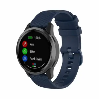 By Qubix - Smartwatch Bandje 20mm - Sportband Met Motief - Donkerblauw - Geschikt Voor Garmin Vivoactive 6 - Vivoactive 5 - Vivoactive 3 - Geschikt