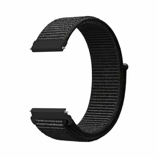 By Qubix - Smartwatch Bandje 20mm - Geschikt Voor Garmin Vivomove 3 - Hr - Luxe - Sport - Style - Trend - Sport Loop Nylon Bandje - Zwart Gemêleerd -