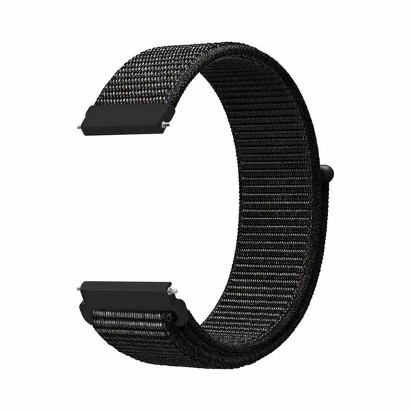 By Qubix - Smartwatch Bandje 20mm - Geschikt Voor Garmin Vivomove 3 - Hr - Luxe - Sport - Style - Trend - Sport Loop Nylon Bandje - Zwart Gemêleerd - thumbnail