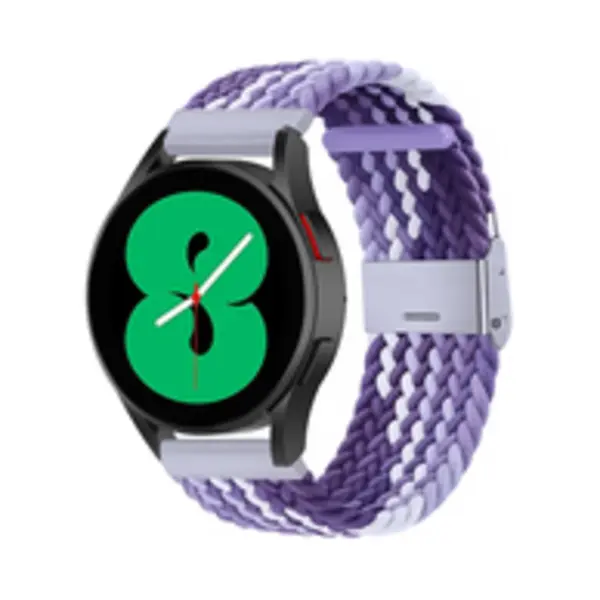 By Qubix - Smartwatch Bandje 20mm - Geschikt Voor Garmin Vivomove 3 - Hr - Luxe - Sport - Style - Trend - Braided Nylon Bandje - Lichtpaars - Paars - thumbnail