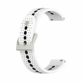 By Qubix - Smartwatch Bandje 20mm - Geschikt Voor Garmin Vivomove 3 - Hr - Luxe - Sport - Style - Trend - Dot Pattern Bandje - Wit - Geschikt Voor