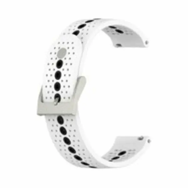 By Qubix - Smartwatch Bandje 20mm - Geschikt Voor Garmin Vivomove 3 - Hr - Luxe - Sport - Style - Trend - Dot Pattern Bandje - Wit - Geschikt Voor thumbnail