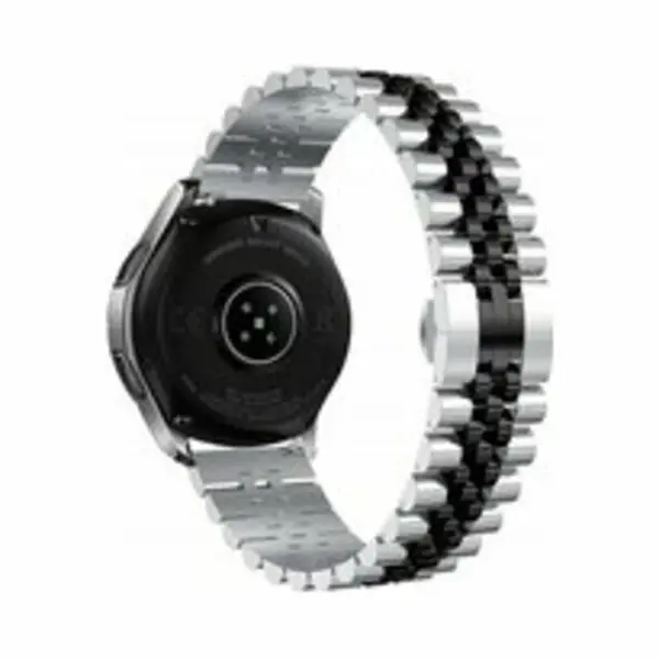 By Qubix - Smartwatch Bandje 20mm - Geschikt Voor Garmin Vivomove 3 - Hr - Luxe - Sport - Style - Trend - Stalen Band - Zilver - Zwart - Geschikt Voor thumbnail