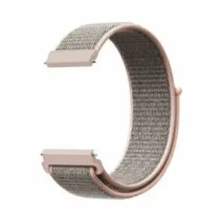 By Qubix - Smartwatch Bandje 20mm - Geschikt Voor Garmin Forerunner 55 - 165 - 245 - 570 (42mm) - 645 - Sport Loop Nylon Bandje - Zand Roze - Geschikt