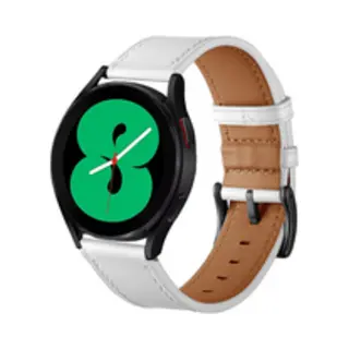 By Qubix - Smartwatch Bandje 20mm - Geschikt Voor Garmin Forerunner 55 - 165 - 245 - 570 (42mm) - 645 - Lederen Bandje - Wit - Geschikt Voor Garmin