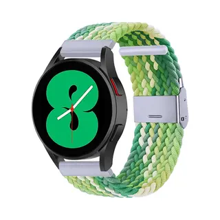 By Qubix - Smartwatch Bandje 20mm - Geschikt Voor Garmin Forerunner 55 - 165 - 245 - 570 (42mm) - 645 - Braided Nylon Bandje - Groen - Lichtgroen -