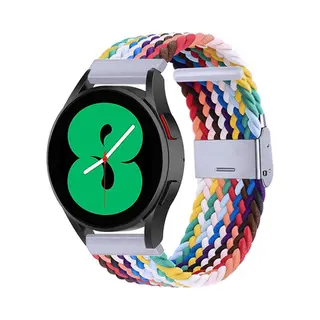 By Qubix - Smartwatch Bandje 20mm - Geschikt Voor Garmin Forerunner 55 - 165 - 245 - 570 (42mm) - 645 - Braided Nylon Bandje - Multicolor - Geschikt