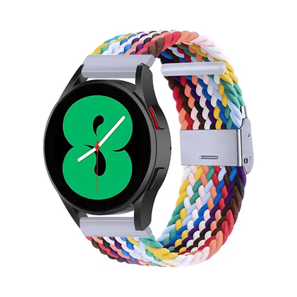 By Qubix - Smartwatch Bandje 20mm - Geschikt Voor Garmin Forerunner 55 - 165 - 245 - 570 (42mm) - 645 - Braided Nylon Bandje - Multicolor - Geschikt thumbnail