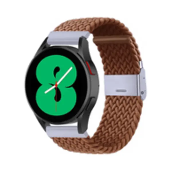 By Qubix - Smartwatch Bandje 20mm - Geschikt Voor Garmin Forerunner 55 - 165 - 245 - 570 (42mm) - 645 - Braided Nylon Bandje - Bruin - Geschikt Voor thumbnail