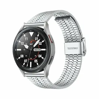 By Qubix - Smartwatch Bandje 20mm - Geschikt Voor Garmin Forerunner 55 - 165 - 245 - 570 (42mm) - 645 - Stalen Bandje - Zilver - Geschikt Voor Garmin