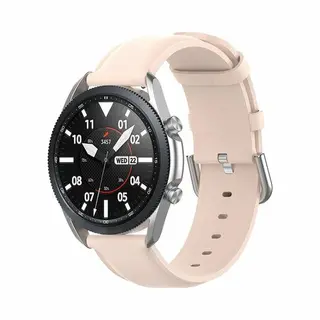 By Qubix - Smartwatch Bandje 20mm - Geschikt Voor Garmin Forerunner 55 - 165 - 245 - 570 (42mm) - 645 - Classic Leren Bandje - Roze - Geschikt Voor