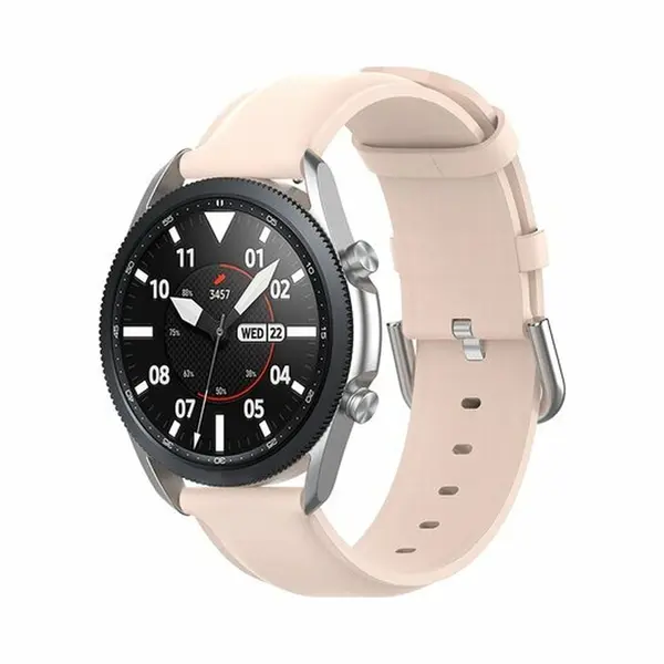 By Qubix - Smartwatch Bandje 20mm - Geschikt Voor Garmin Forerunner 55 - 165 - 245 - 570 (42mm) - 645 - Classic Leren Bandje - Roze - Geschikt Voor thumbnail