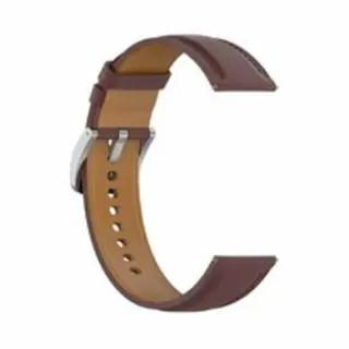 By Qubix - Smartwatch Bandje 20mm - Geschikt Voor Garmin Venu - Sq - Sq2 - 2 Plus - Luxe Leren Bandje - Donkerbruin - Geschikt Voor Garmin Bandje
