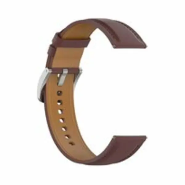 By Qubix - Smartwatch Bandje 20mm - Geschikt Voor Garmin Venu - Sq - Sq2 - 2 Plus - Luxe Leren Bandje - Donkerbruin - Geschikt Voor Garmin Bandje thumbnail