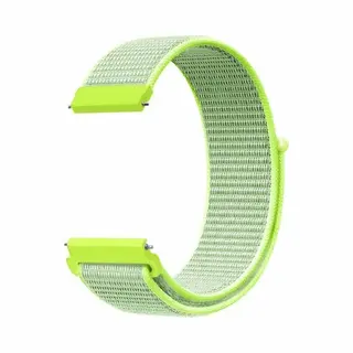 By Qubix - Smartwatch Bandje 20mm - Geschikt Voor Garmin Venu - Sq - Sq2 - 2 Plus - Sport Loop Nylon Bandje - Geel - Geschikt Voor Garmin Bandje
