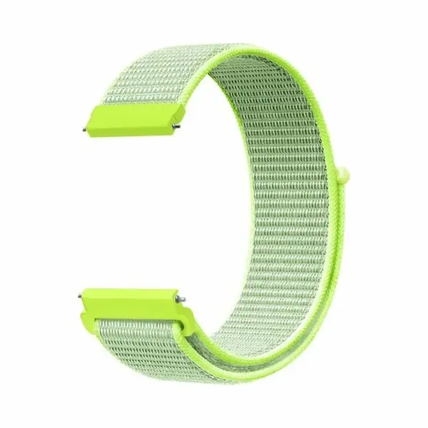By Qubix - Smartwatch Bandje 20mm - Geschikt Voor Garmin Venu - Sq - Sq2 - 2 Plus - Sport Loop Nylon Bandje - Geel - Geschikt Voor Garmin Bandje thumbnail